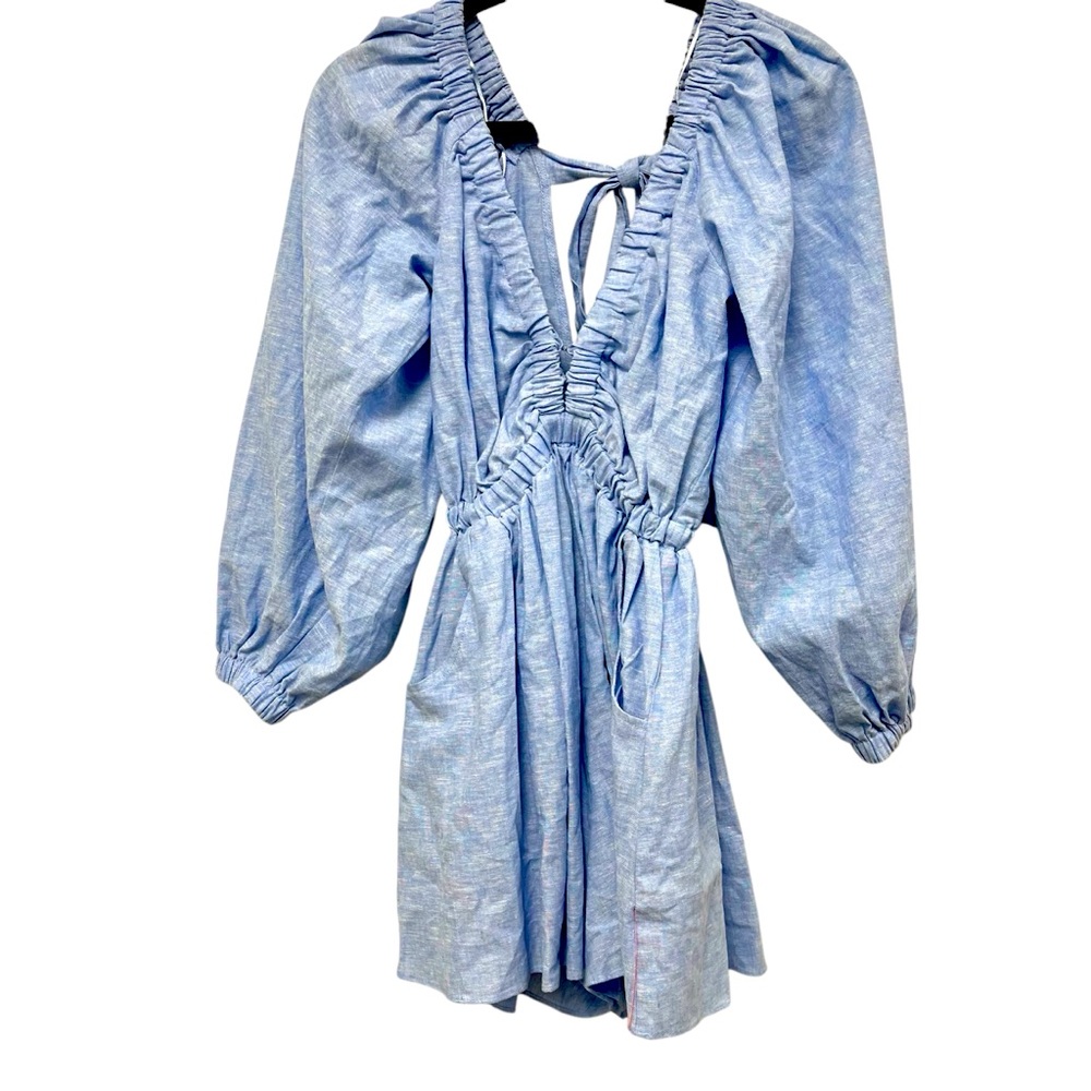 Topshop Blue Mini Dress with Ruffle Details